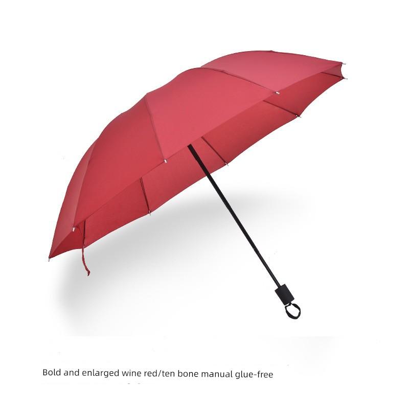 Ten-Bone 70% Off Fully Automatic Folding Umbrella for Men and Women, Business Black-Coated Sunshade Umbrella, Dual-Use for Sun and Rain, Promotional