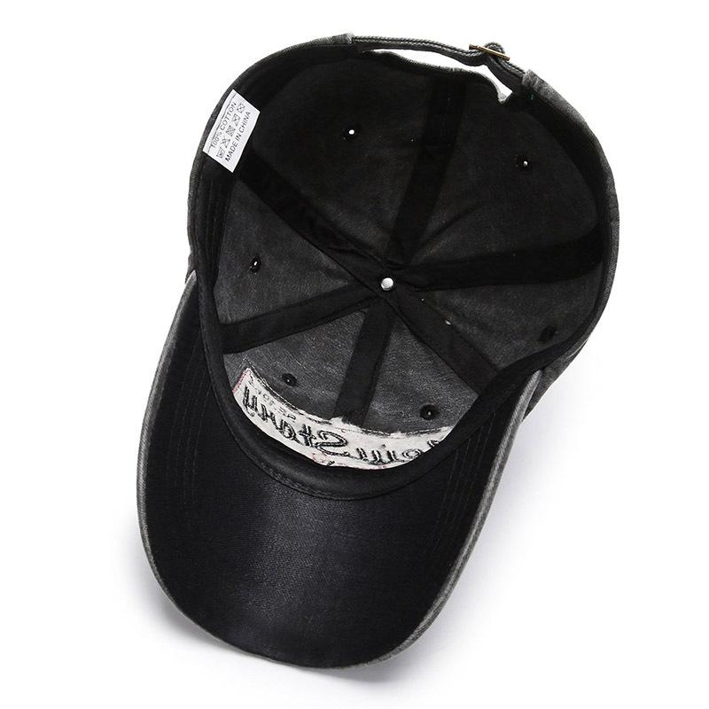 Hat Men's Washed Cloth Baseball Cap Patch Embroidery Cap Sun Hat Spring and Autumn Casual Hat