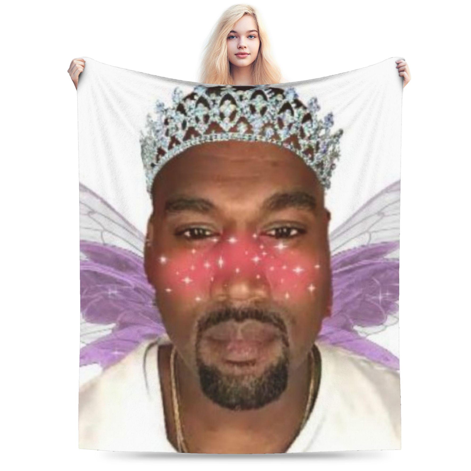 Helenal Unisex K-Kanyes W-Wests Funny Meme Blanket Ultra-Soft Fleece Healing Gift Throw Blankets Bedspread