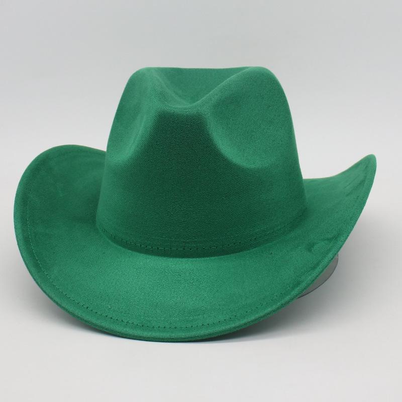 Top Hat New Amazon Hot-Selling Western Denim Curled Brim Concave Convex Top Retro Riding Hat Men'S And Women'S Woolen Felt Hat