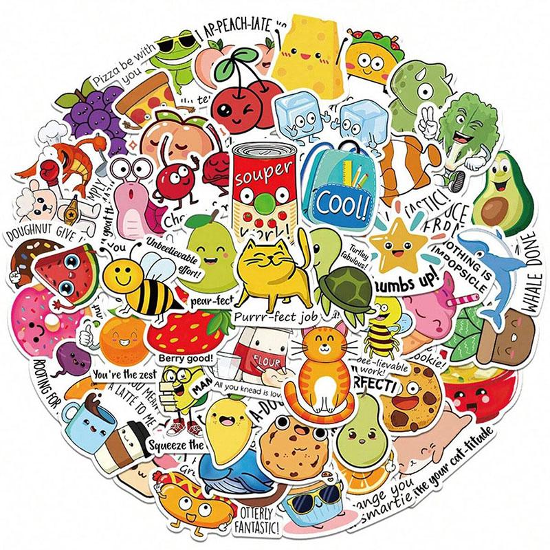 

50PCS Cartoon Animals Stickers Laptop Guitar Luggage Fridge Phone Bike Waterproof Graffiti Sticker Decal Kid Classic Toys