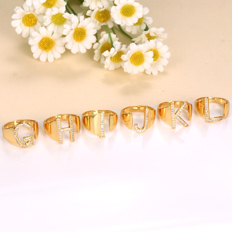 26 English Alphabet Adjustable Women's Fashion Rings