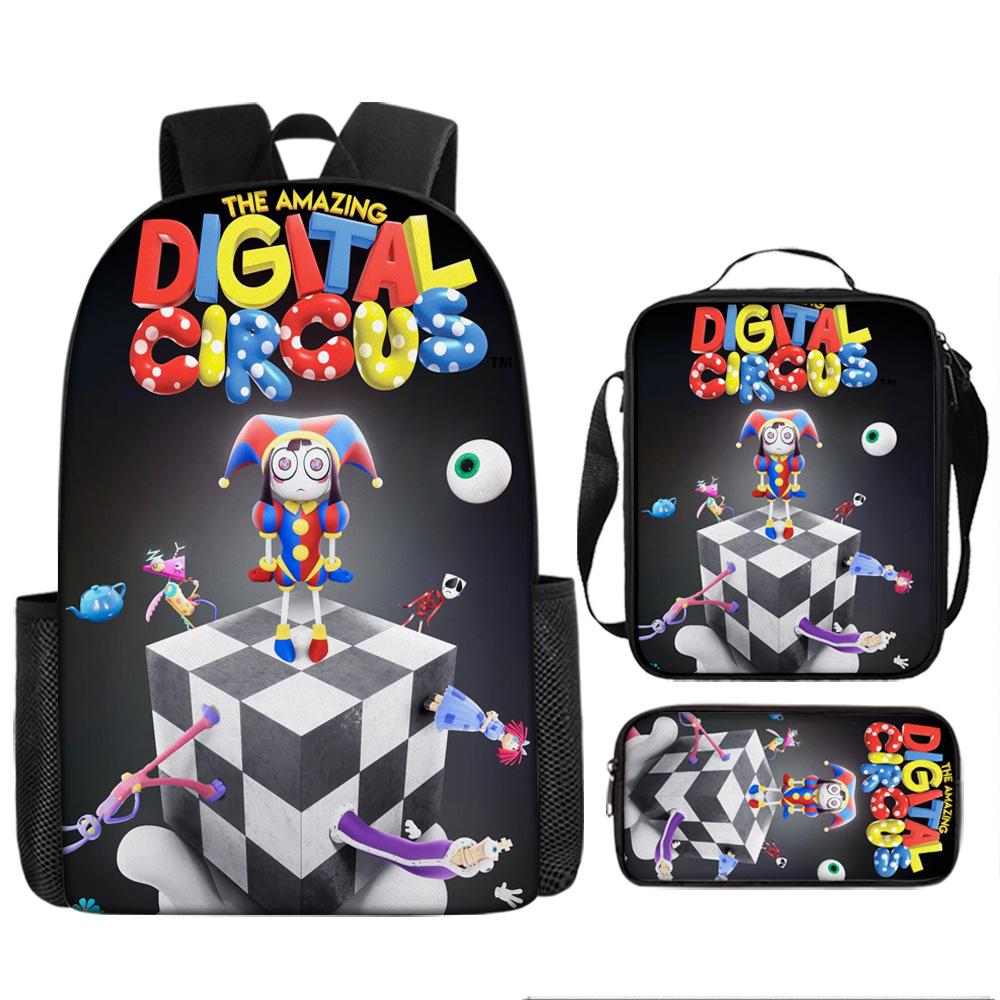 Magic Digital Circus Schultasche Grundschule 3.-4.-5. Klasse Leichtgewicht Großes Fassungsvermögen Rückenschutz Cartoon Anime Rucksack