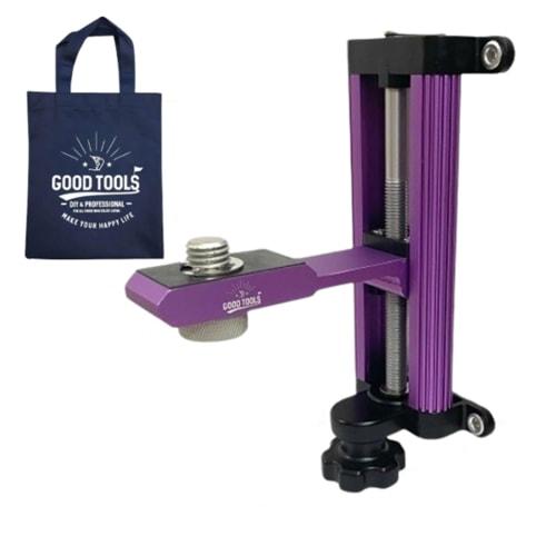 

Limited Edition Royal Purple Lightweight Ceiling Holder with Laser Clamp, Magnetic Level, Adjustable Height, Magnetic Base, 5/8 Adapter, and Marker.