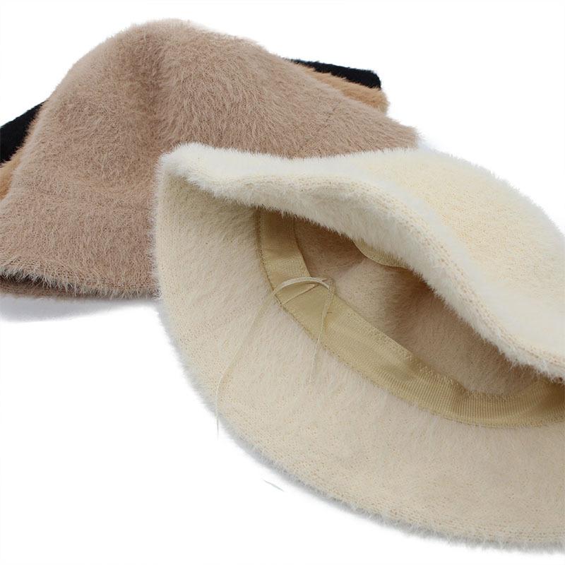 Japanese Retro Versatile Face Covering Imitation Mink Velvet Bucket Hat Female Face Small Warm Fisherman Basin Hat