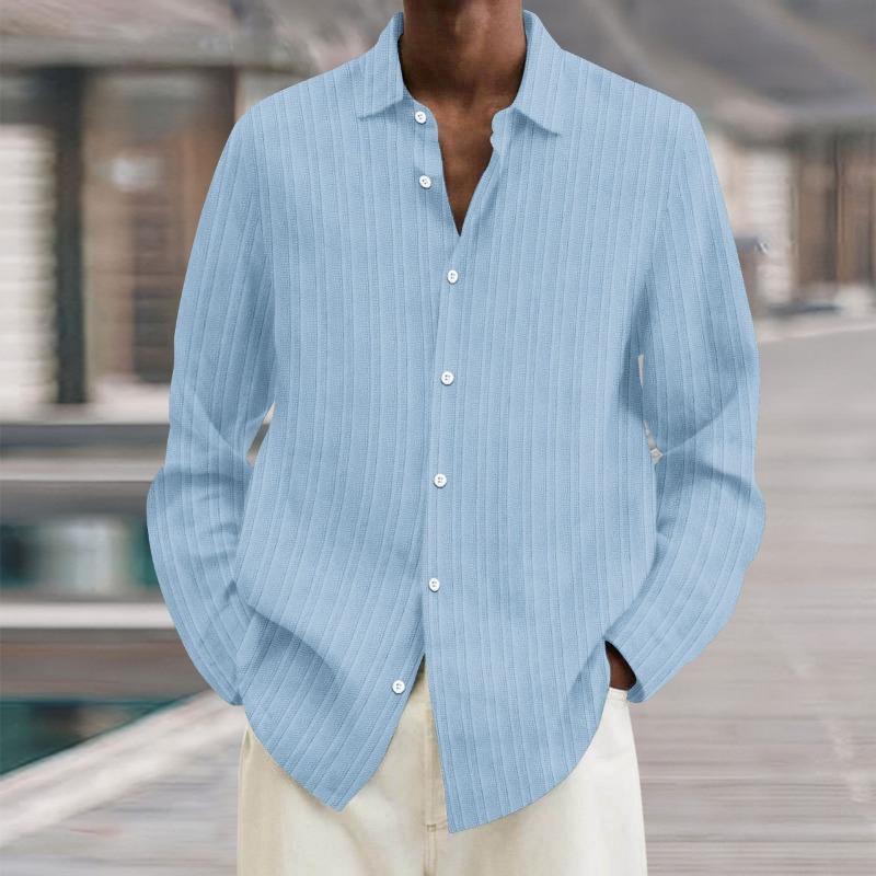 Design Sense Solid Color Shirt Men's Long Sleeved Spring Autumn Trendy Brand Loose Casual Shirts Men’s
