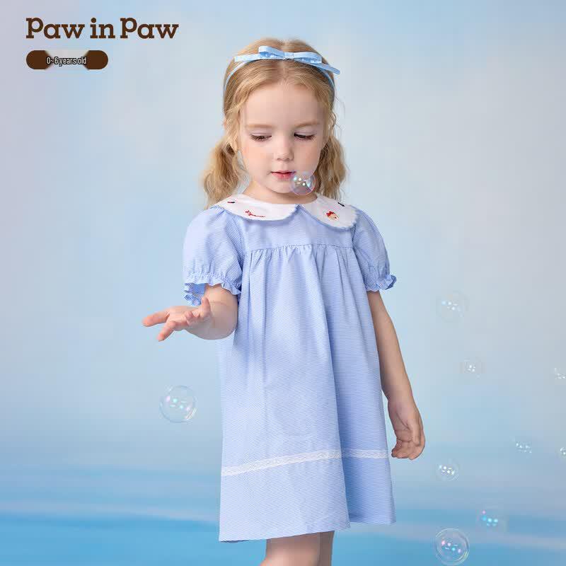PawinPaw Cartoon Bear Baby Girl's Sailor Dress