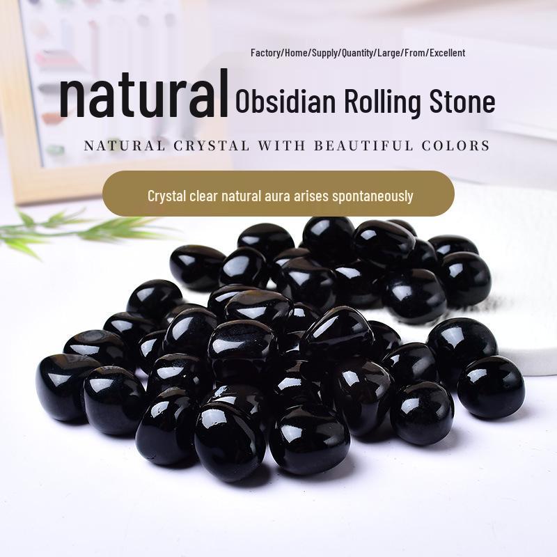 Large Natural Obsidian Tumbled Stones for Fish Tanks & Buddha Decor 2-3cm 100g