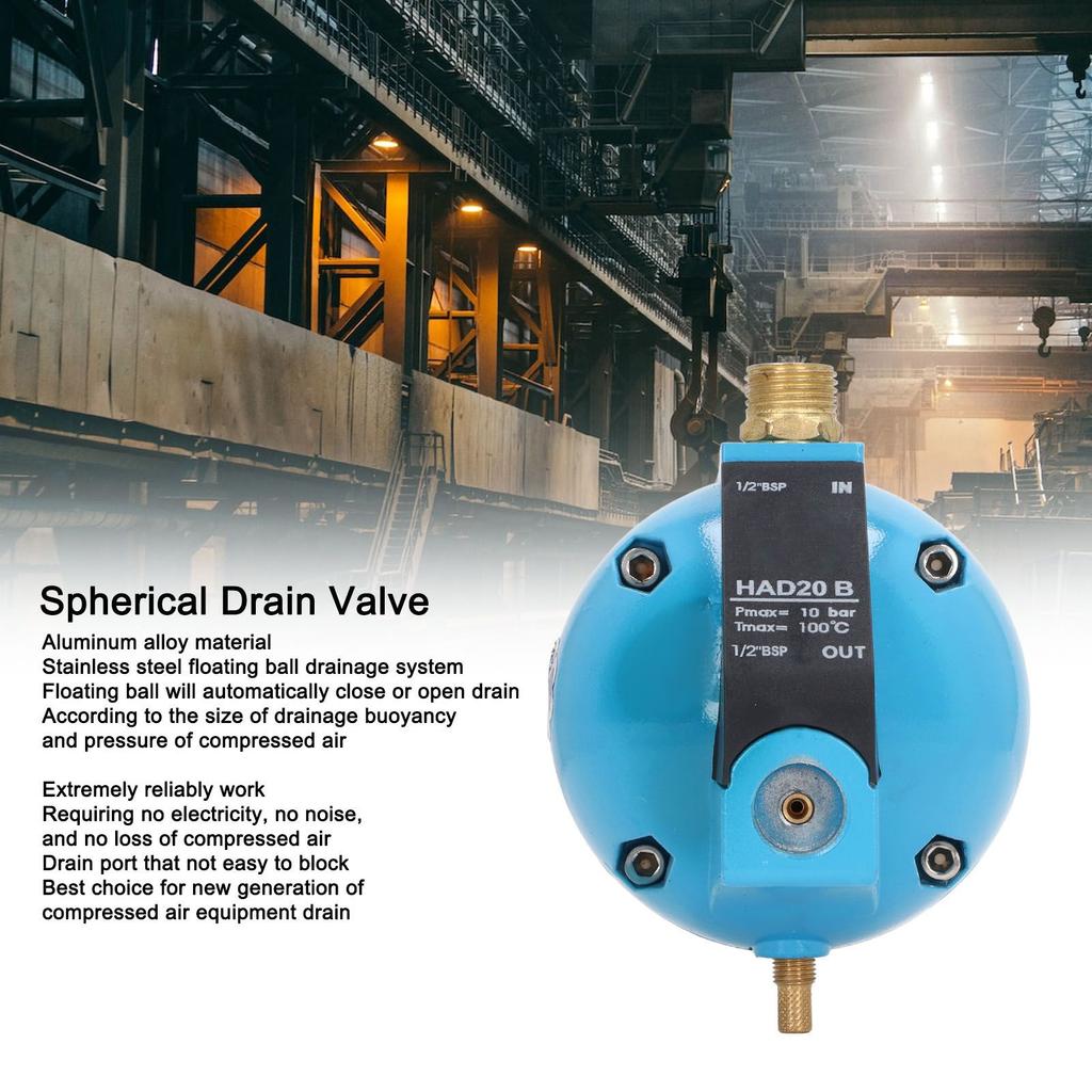 Spherical Drain Valve Automatic Filter Stainless Steel Float Ball Type for Air Compressor HAD20B