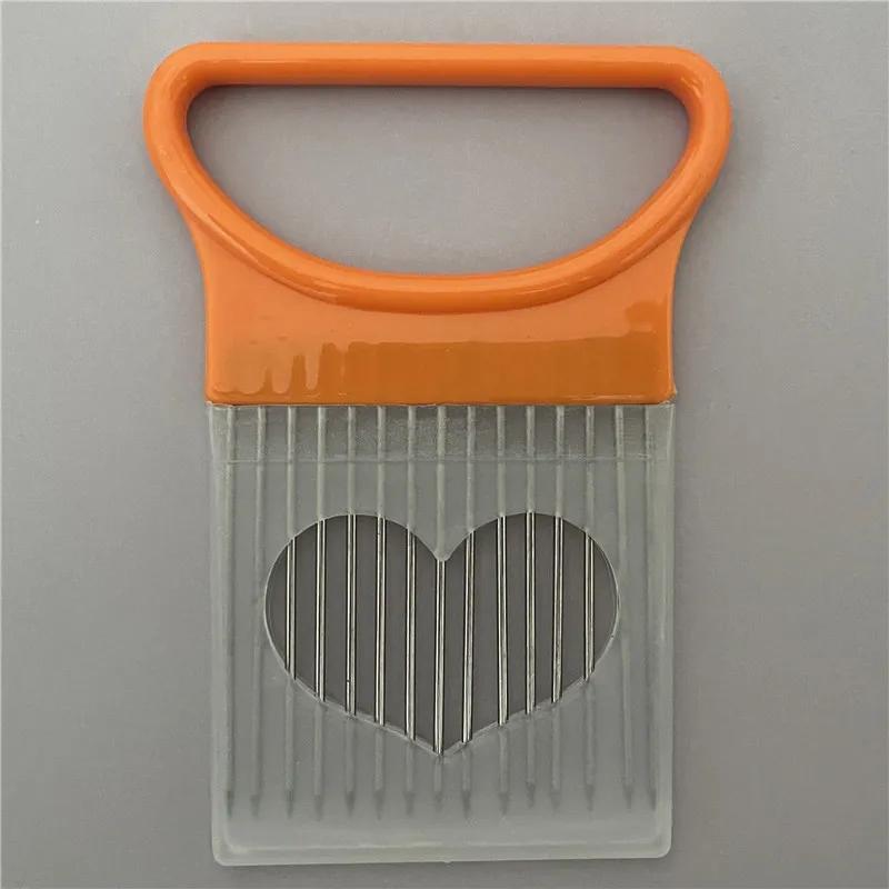 1PC Colorful Onion Slicer with Stainless Steel Holder – Easy Onion Chopper for Potatoes & Vegetables