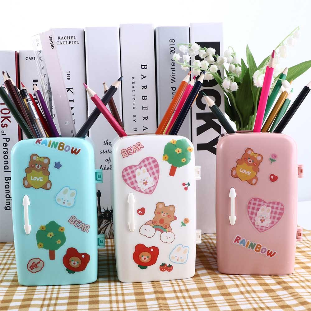 

Storage Tube Creative Kawaii Pen Storage Stand Desk Organizer Pencil Case Refrigerator Pen Holder синій