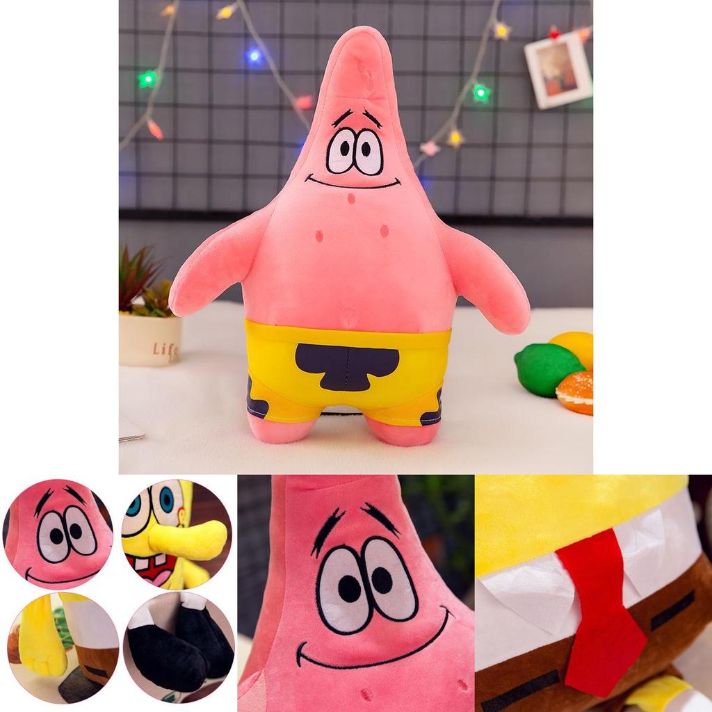 Spongebob Patrick Stella Peluche Morbido Pupazzo Imbottito Cuscino Carino Regalo Bambini Ragazze