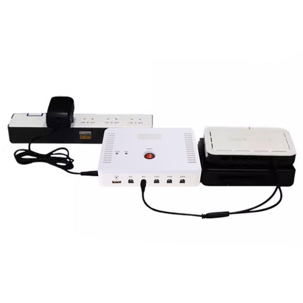 13200mAh UPS Battery Backup Power Supply for Routers and Cameras Supports 5V to 24V with Automatic Shut Function