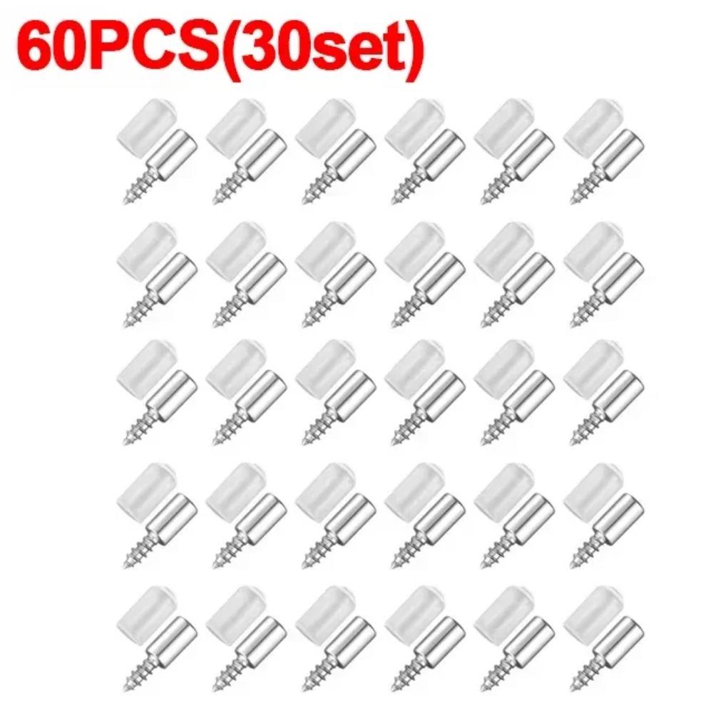 

8/100 шт. саморезы, держатель многослойной пластины, стеллаж для хранения в шкафу, фиксированная опора с перегородкой и нескользящей резиновой втулкой 60PCS