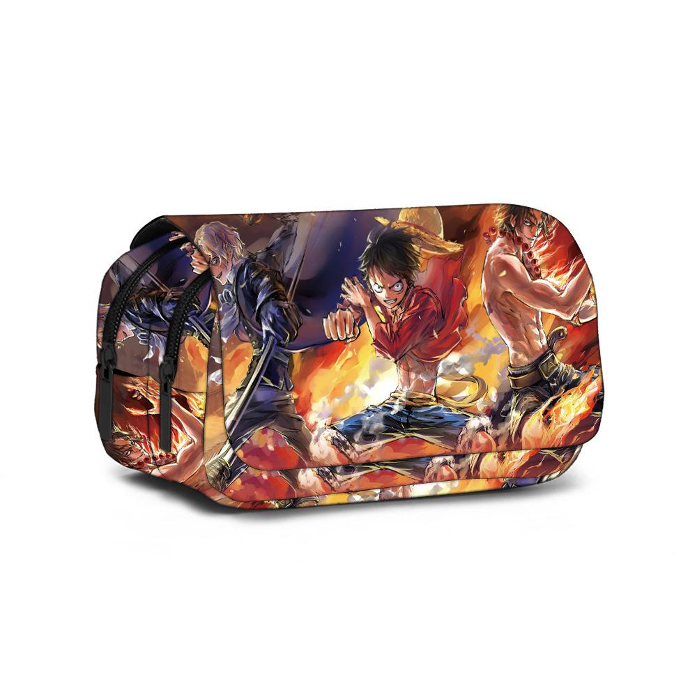 ¡Novedad, en stock! Estuche/caja de papelería de One Piece para estudiantes de primaria y secundaria, con elementos de anime de dibujos animados. KTB