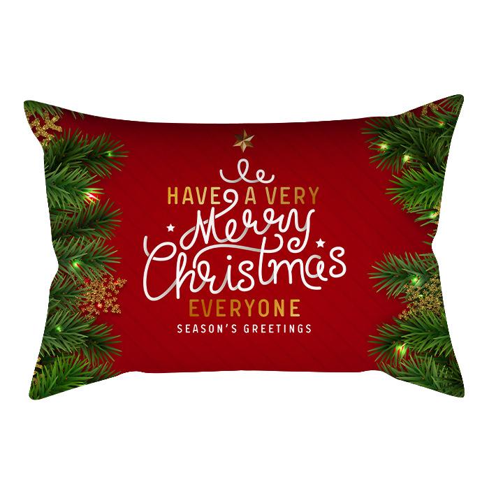 New Christmas Waist Pillow Case Long Pillow Pillow Golden Snowflake Home Cushion Cover