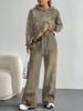 Bohemian Style European And American Autumn And Winter Casual Long-Sleeved Suit Women'S Hooded Sweater Trousers Suit