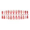 24 pieces of almond cat's eye wearing nail exquisite red cherry bow handmade point diamond nail art