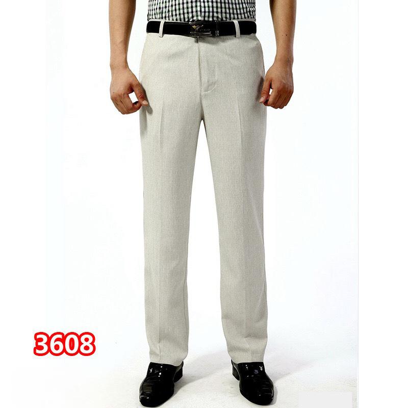 New Summer Thin Section Men's Casual Trousers High Waist Loose Men's Trousers Middle-aged Business Casual Straight Men's Trousers