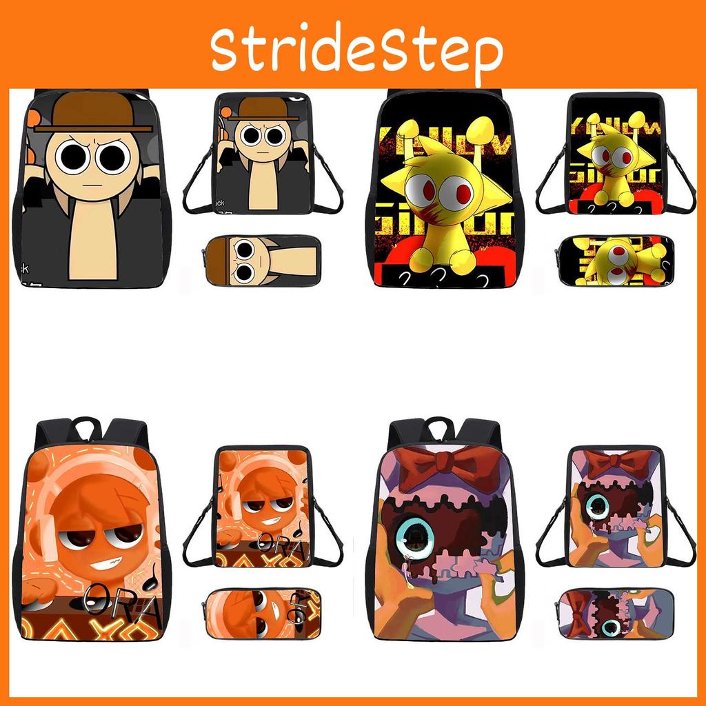 Incredibox Cartoon Pattern Backpack Shoulder Bag Pencil Case Three Set Piece