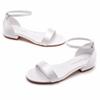 Sexy Ankle Strap Sandals Women Party Elegant Silk 2CM Flat Heels Buckle Strap Modern Sandals Dress Women's Shoes White Girls