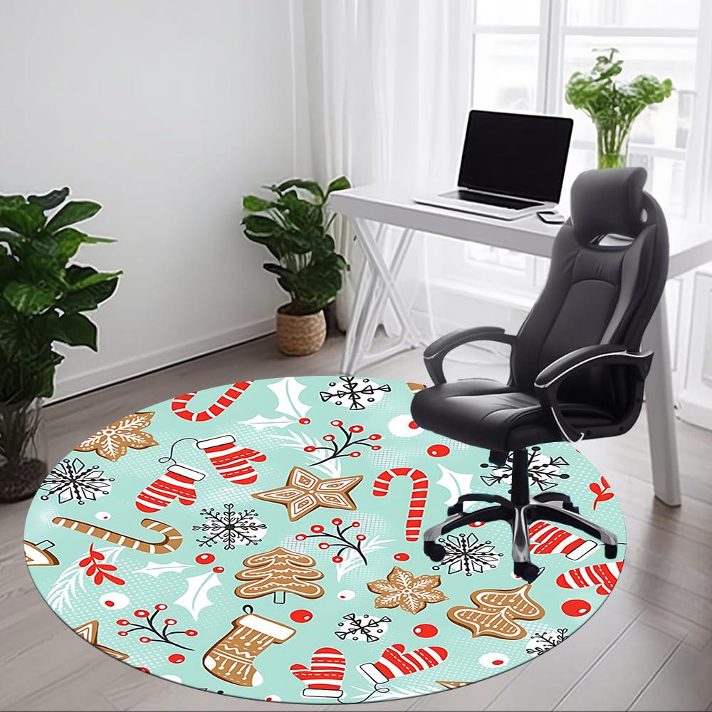 1pc Christmas Ornaments Chair Carpet for Office, Non-slip, Soft and Durable Office Rug for Decoration, Perfect for Office yy251229157