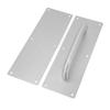 Pull Push Door Plate Handle with Screws 304 Stainless Steel White Oval Handle for Offices Hotels Restaurants