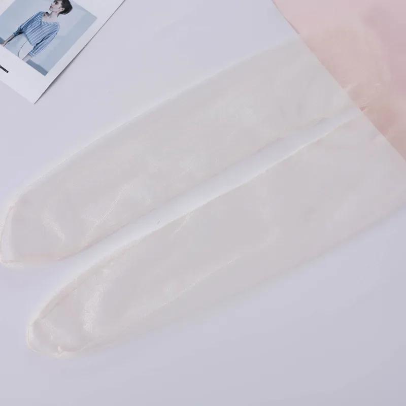 Summer Thin Mesh Socks Women Ultra-Thin Transparent Nylon Loose Long Socks Casual Solid Color Breathable Middle Tube Socks Sox