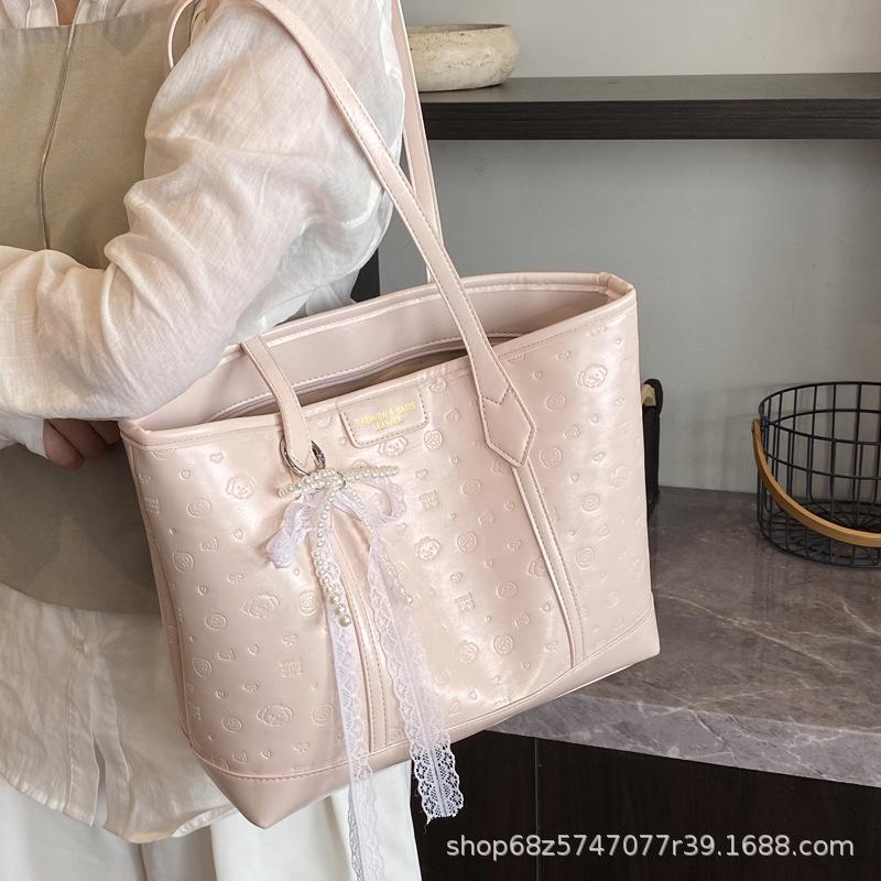 Simple Commuting Bag for Women, 2025 New Trendy Fashion College Student Class Tote Bag, Summer Foreign Style Underarm Bag