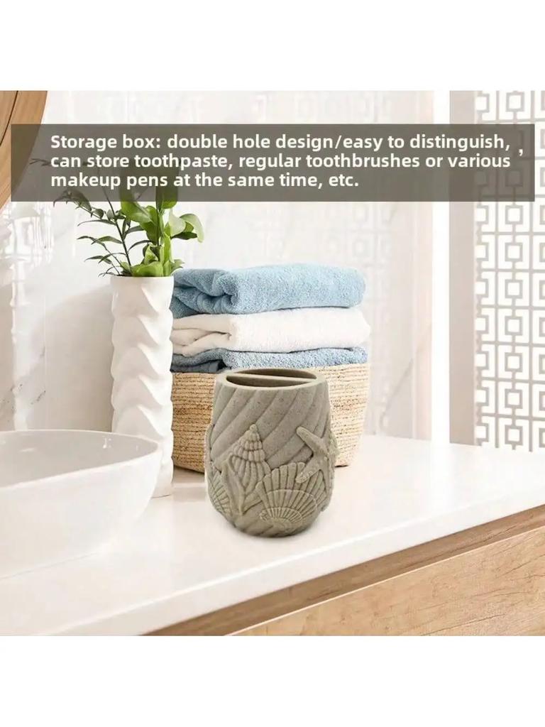 3pcs Bathroom Wash Storage Set Natural Stone Resin Lotion Bottles Toothbrush Cups Soap Dishes Light Luxury Retro Bathroom Set
