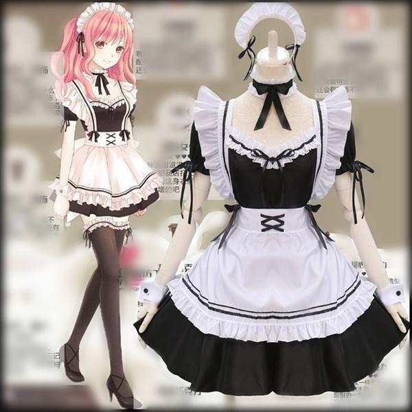 Cute Lolita Maid Dress Girls Woman Anime Cosplay Party Costumes