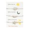 3 Pcs Friend Card Bracelet European American Creative Stainless Steel for Sun Moon Star Ins Bracelets Fashion Jewelr