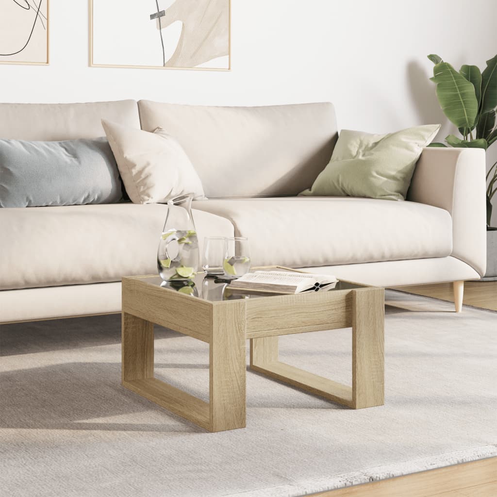 Infinity LED Coffee Table in Sonoma Oak 50 x 53 x 30 cm