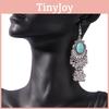 Alloy Ethnic Style Dangle Earrings Featuring Peacock Blue Finish Ladies For