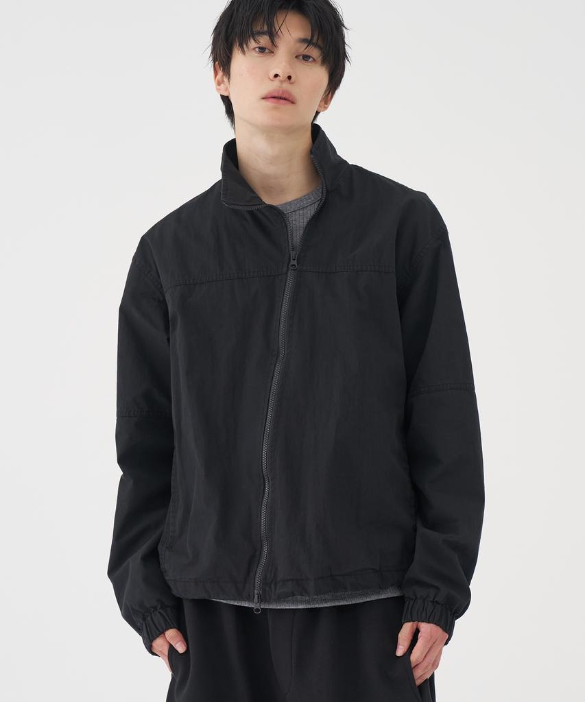 Basemoment Diagonal Cn Washed Zip-Up Jacket Black