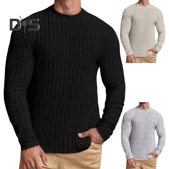 Pánský sportovní top Slim Fit Jednobarevný Kulatý výstřih Elastický Střední délka Dlouhý rukáv Pulovr Domácí oblečení Posilovna Běh Basketbalové tričko