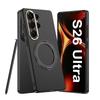 Case for Samsung S26 Ultra Matte Skin Feel Magnetic Rotating Stand Ultra-thin Protective Cover Full Coverage Shock Proof Plain