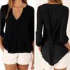 Elegant V Neck Long Sleeve Chiffon Blouse For Women In Six Chic Colors And Sizes S To 5xl