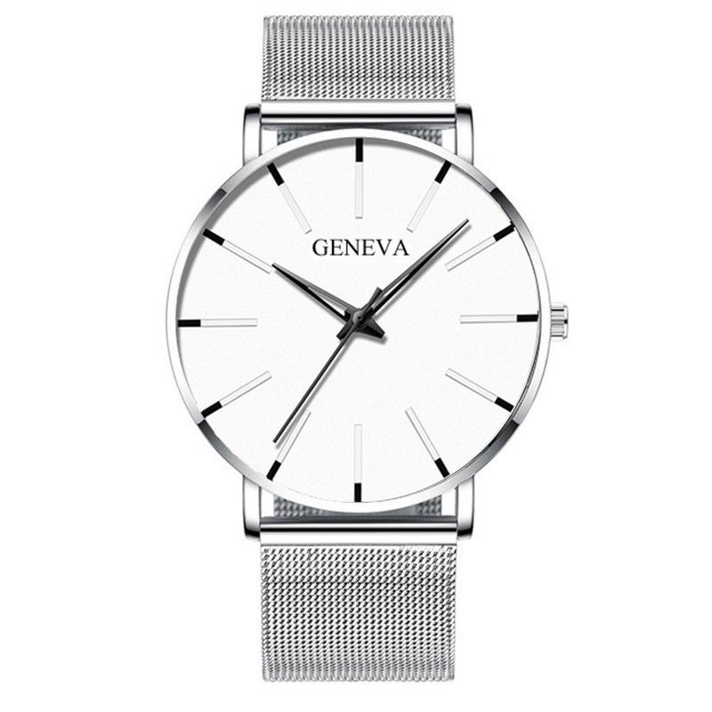 Geneva Fashion Men S Quartz Watch Mesh Strap Simple Casual Watch Business Watch
