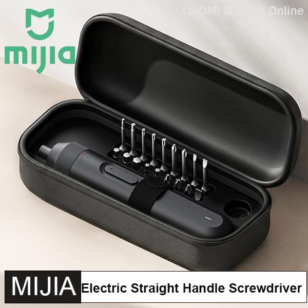 מברגה חשמלית חדשה MIJIA ידית ישרה מומנט מקסימלי 4N·m סוללה נטענת 2000mAh תאורת LED 18 יחידות ביטים מגנטיים ל-DIY ביתי