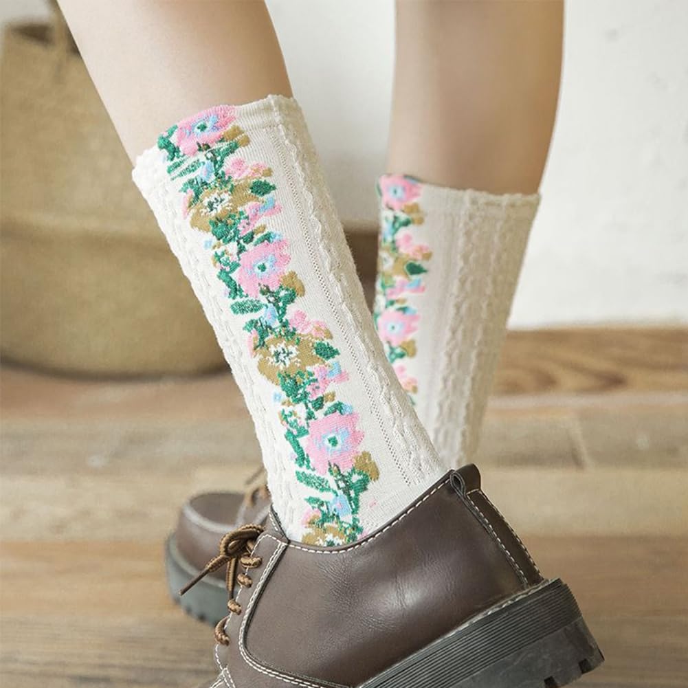 FASELE Ankle Cute Cotton with a Retro Floral Perfect for and Stylish and and These Socks Are Perfect for Everyday and All A Great Gift Women's Socks,