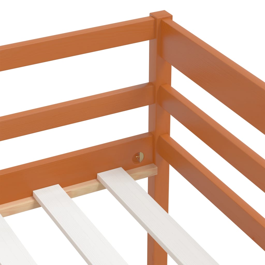 Vidaxl Bed Frame, Honey Brown, Solid Pine Wood, 90 X 200 Cm