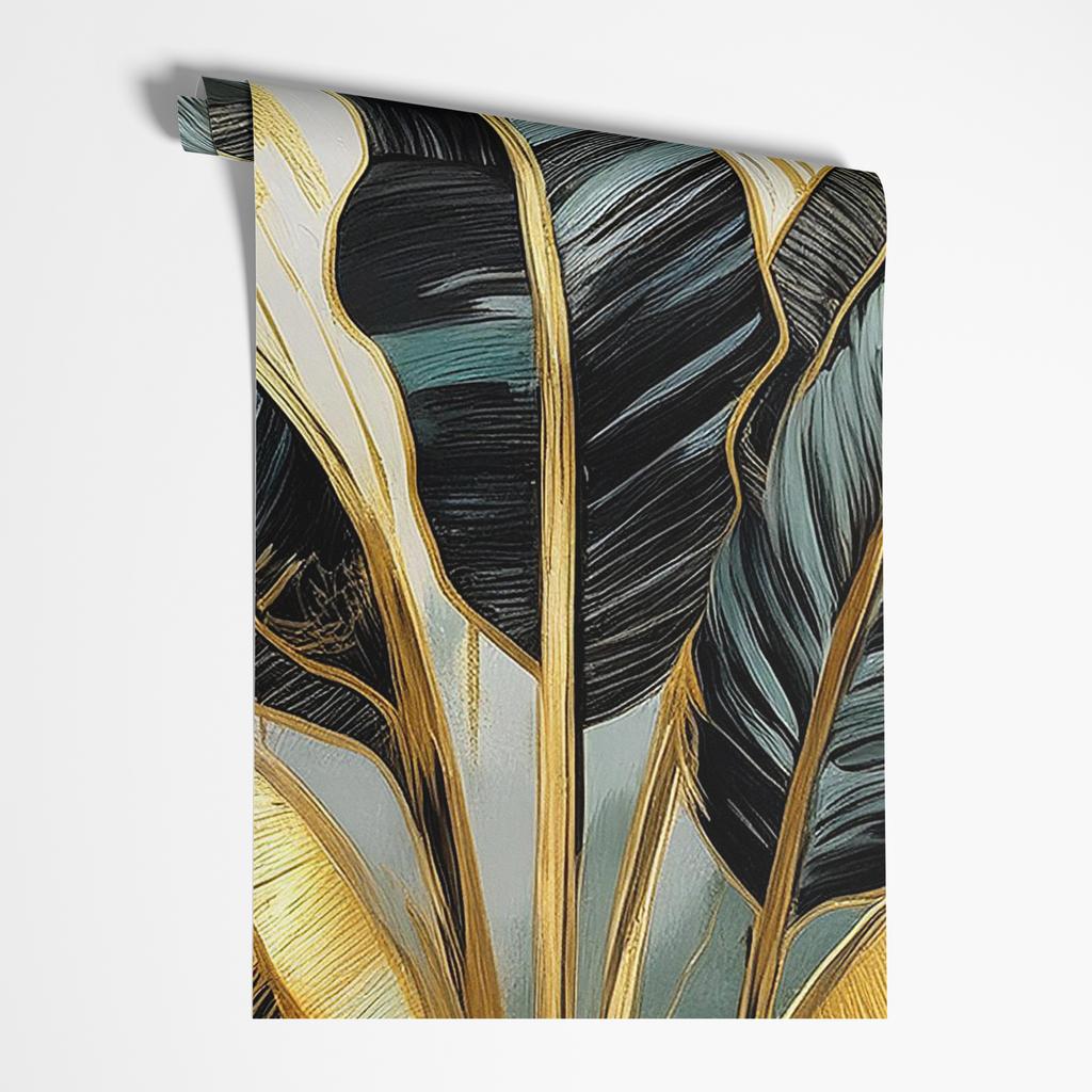 Wallpaper Art Deco Banana Leaves