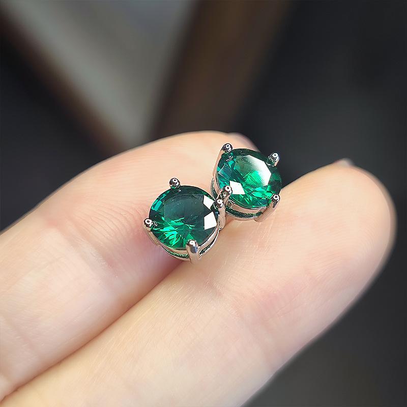 

Имитация дренажа Изумрудные круглые серьги-пусеты Женственность Высокий блеск Заказ клиента 7 мм Четырехлапные серьги с синим камнем