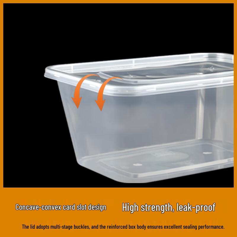 Einweg rechteckiger Lebensmittelbehälter, 1000 ml (300er-Pack)