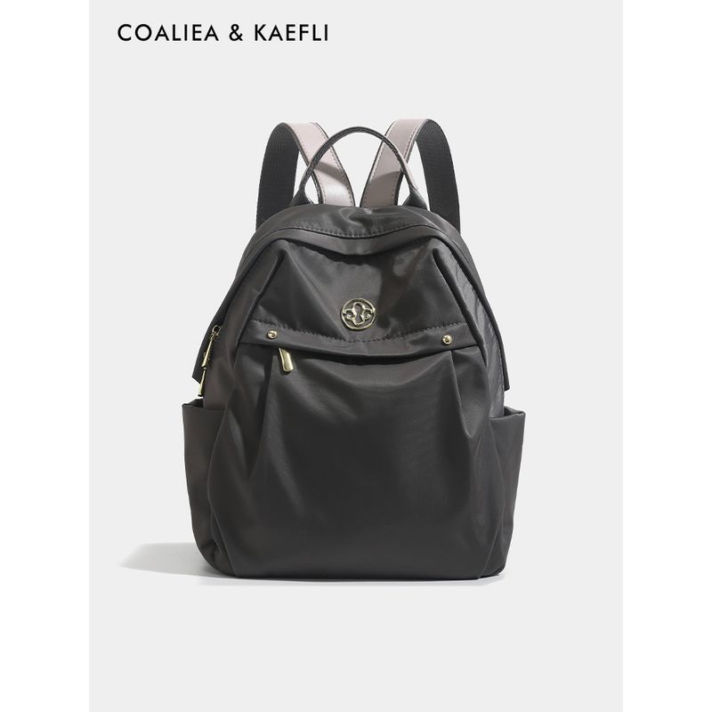 

Hong Kong Brand Backpack Women 2025 New Fashion Trend Simple and Versatile College Student Schoolbag Canvas Small Backpack Dark gray Counter genuine goods