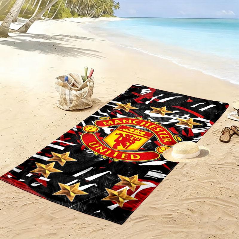 Manchester United F Print Beach Towel, Large Soft Quick Dry Towel for Beach Camping Swimming