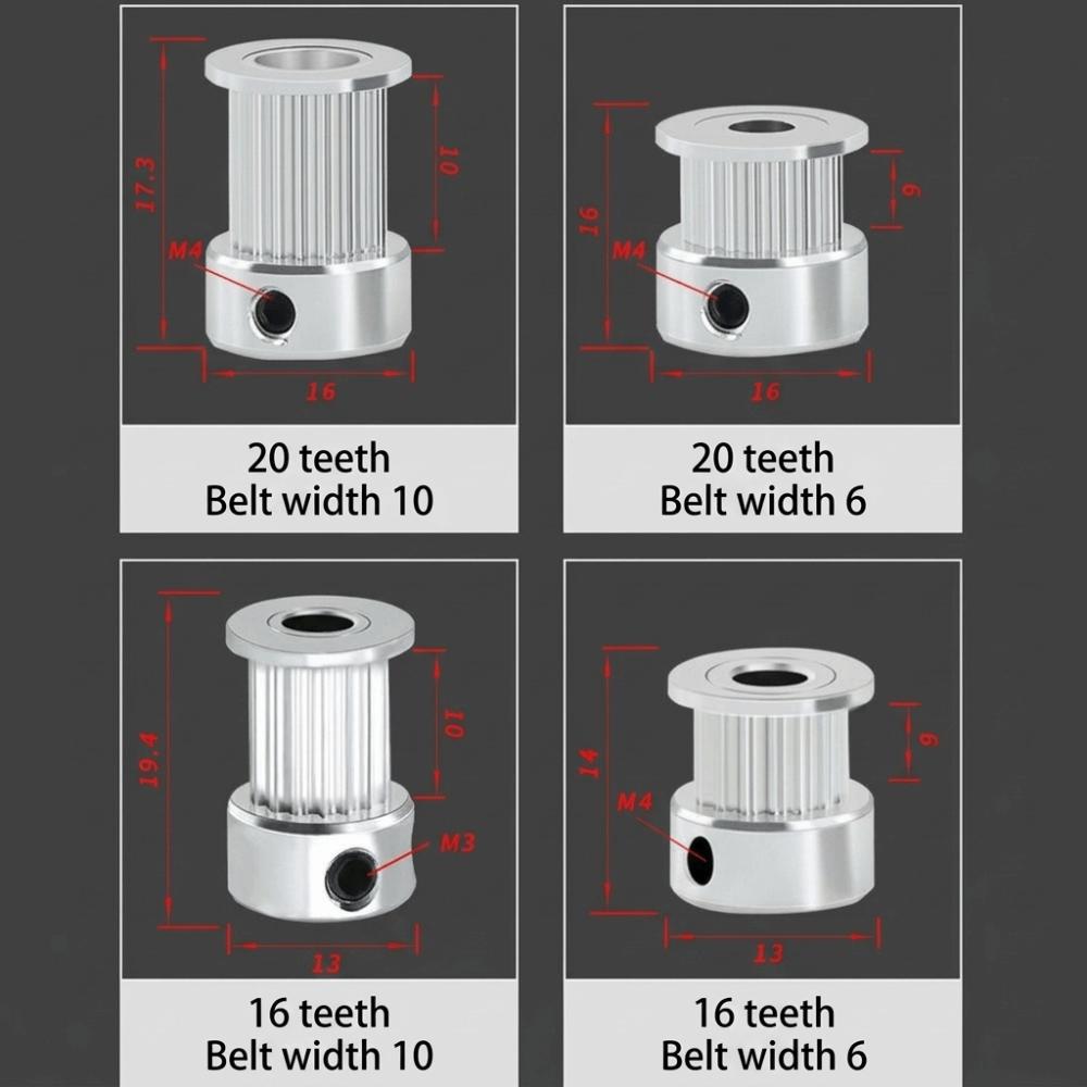 Inner Hole 5/6.35/8mm GT2 Timing Pulley 16T 20T Timing Belt Gear New Drive Pulley  For CNC Machine