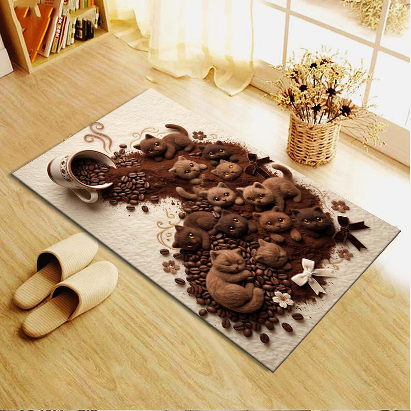 2025 New Coffee Black Cat Carpet Rug for Living Room Bedroom Home Sofa Decoration,Kids play Non-slip Floor Mat