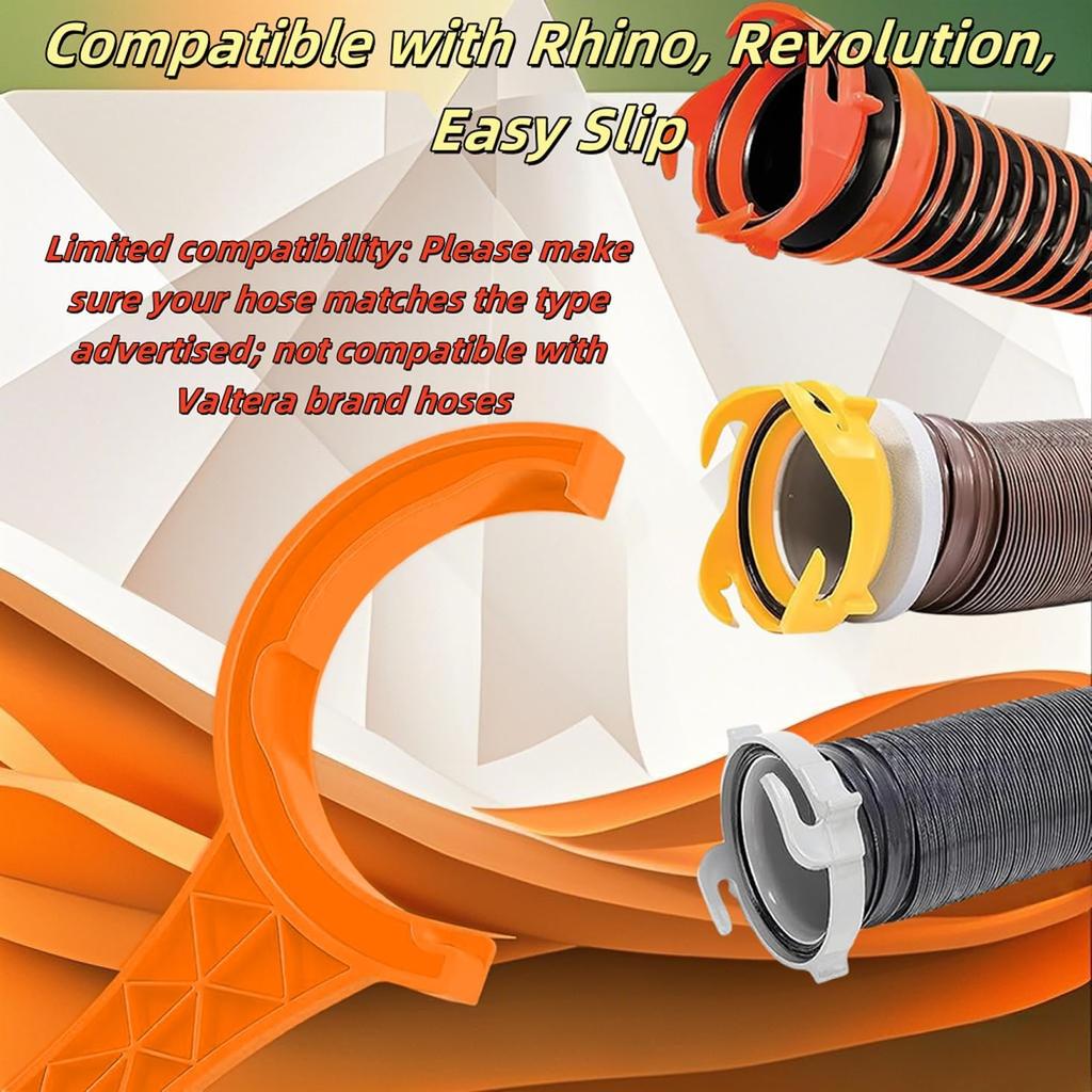 RV Sewer Hose Wrench - 3&4 Inch Male/Female Cap Tool, Fits Camco Rhino/Revolution Hoses, Orange ABS For Cleanout Plugs - Easy Tall/Remove 2 PCS
